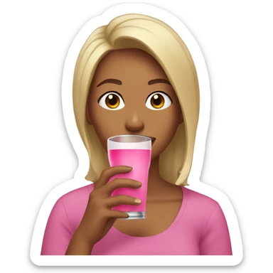 girl drinking pink whitney sticker