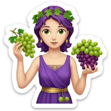purple dress ancient greek woman  with grape sticker