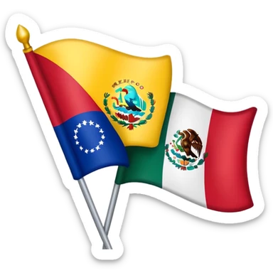 Bandera de Venezuela combinada con la de México sticker