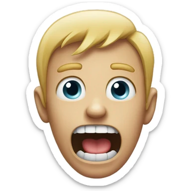 Someone who is scared and rubbes his teeth sticker