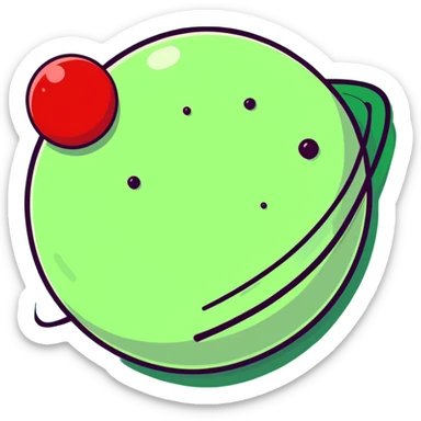 Red Mars planet with craters and a hot flushed face fanning itself sticker