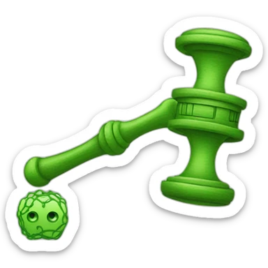 Green neural network and judge hammer sticker