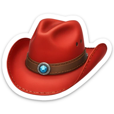 red cowboy hat sticker