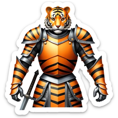 Tiger knight in armor sticker