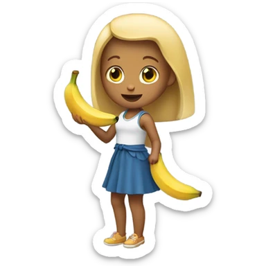 girl with banana  sticker