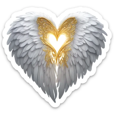 heart with angel wings sticker