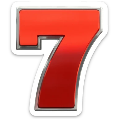 a red number seven for slot machines sticker