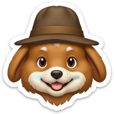 Dog wearing a hat sticker