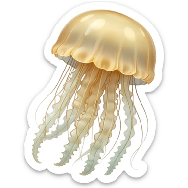 pale cream colored jellyfish with gentle bell-shaped body sticker