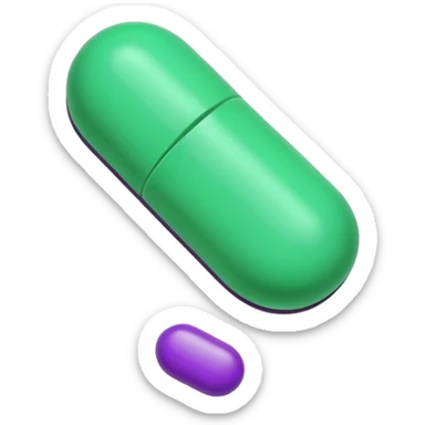 half purple half green pill sticker