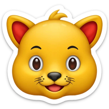faça um emoji de uma onça com um pequeno laço vermelho sticker
