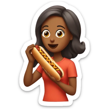 Mommy eating hotdog sticker