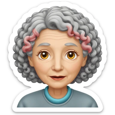 hazme una senora blanca rizada mona viejita sticker