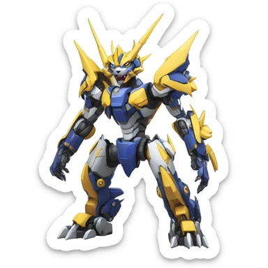 WereGarurumon-Wargreymon-Medabot-Mecha full body sticker