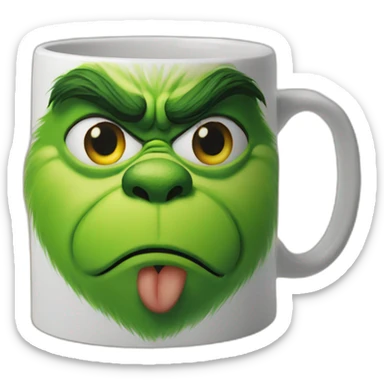 Grinch face mug sticker