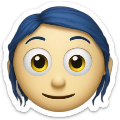 Coraline with buttons eyes sticker