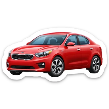 red kia car with car wash shop sticker