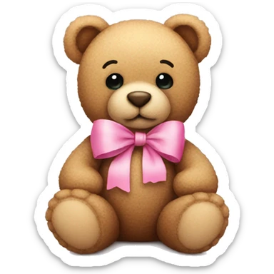 teddy with pink bow sticker