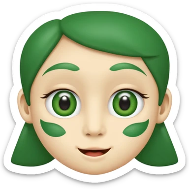 Number four with color green, cute eyes and four mouth from milke salcedo number lore sticker