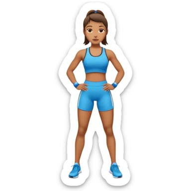 girl sport gym training, medium skin tone sticker