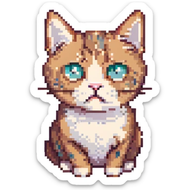 confused cat sticker