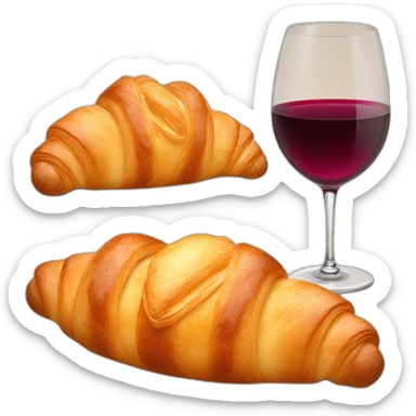 Croissant Baguette and wine sticker