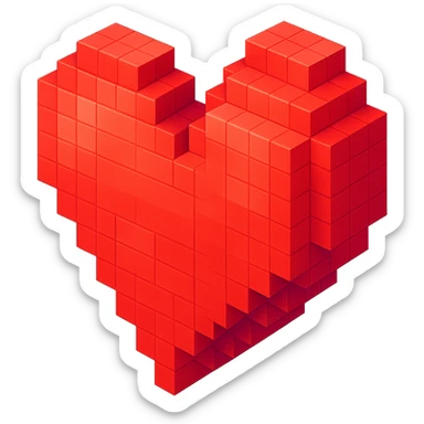 Heart red sticker