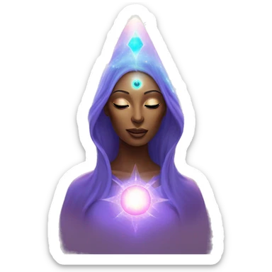 Pleiadian radiant glowing diva woman female third eye sticker