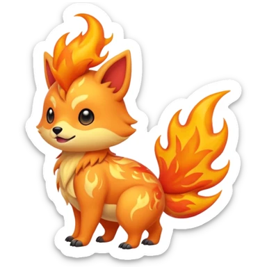 Cool cute edgy kawaii Quilava-animal-creature-hybrid full body sticker