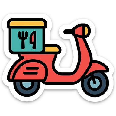 food delivery bike sticker