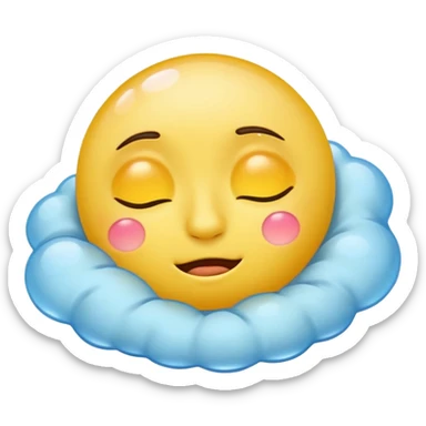 cartoon sticker of a sleepy emoji with a sleep bubble, colorful and cheerful, no text, suitable for WhatsApp and Instagram sticker