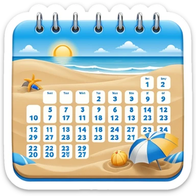 calendario playero con los todos dias dell mes de marzo donde esten señalados los dias 21 22 y 23 sticker