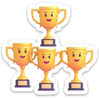 3 trophy emoji holding a trophy sticker