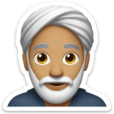 pregnant sikh man with grey hair sticker