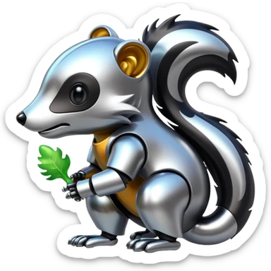 robo skunk with bacteria sticker