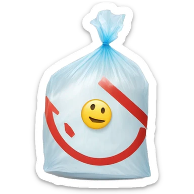 A crossed-out plastic bag or plastic bottle with a ban sign sticker