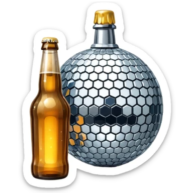 bola de discoteca bebiendo cerveza sticker