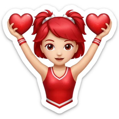 Cheerleader heart sticker