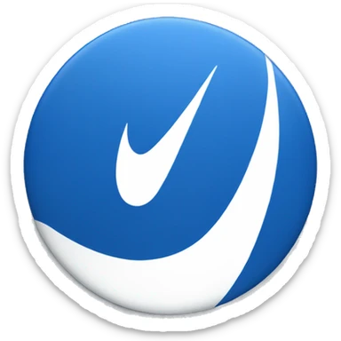 Blue circle with white Nike logo sticker
