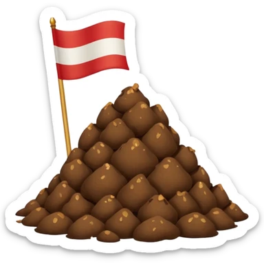 Indonesian flag but poop in mid in flag sticker