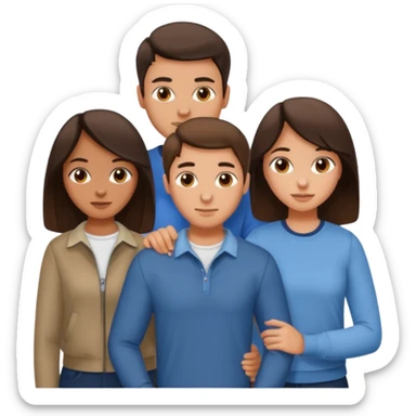 Throuple brunettes 2 girls 1 guy sticker