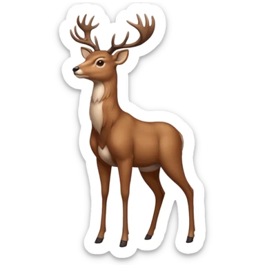 a deer standing on 2 legs sticker