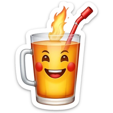 Laughing molotov cocktail sticker