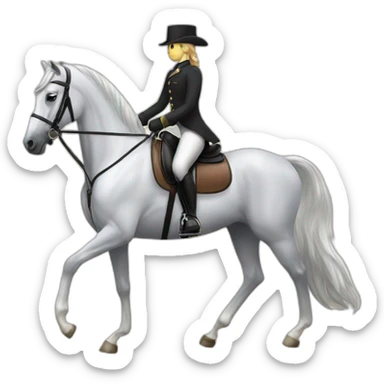 A horse with a dressage saddle sticker