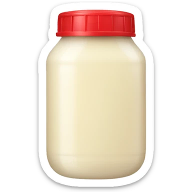 Mayonnaise bottle with red lid  sticker
