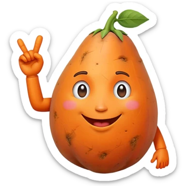 a sweet potato saying to talk to the hand  sticker