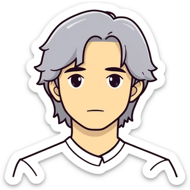 Michael Yanni with salt n pepper hair sticker