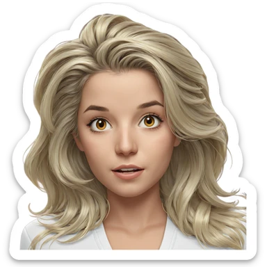 blonde girl portrait staring back sticker