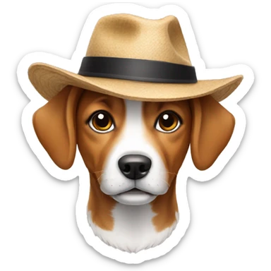 A dog with a hat  sticker