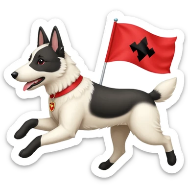 White belgian Shepard Runs away from police car and says "ACAB" sticker